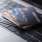 Credit cards sittiing on a keyboard