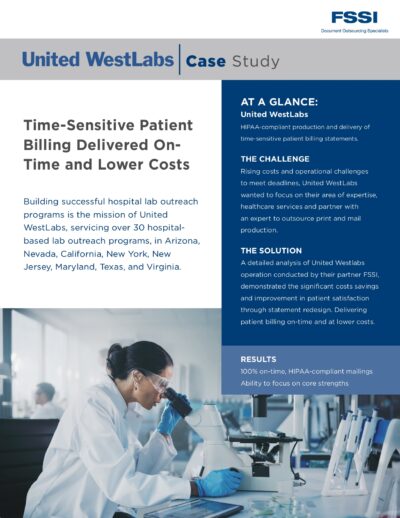 United WestLabs healthcare printing and mailing outsourcing case study