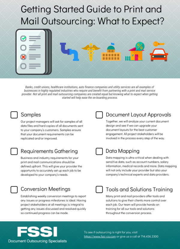 Guide to outsourcing print and mail infographic