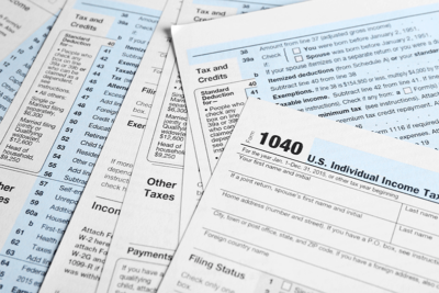 Collection of different paper tax documents
