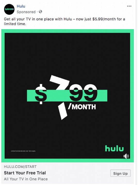 Hulu Call-to-Action Button Examples