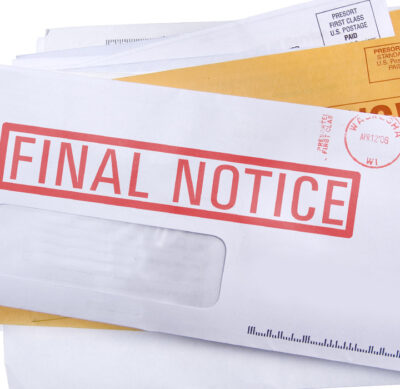 a final notice letter with other mailpieces