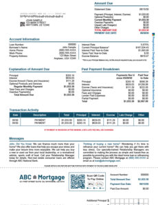 example of a mortgage document mailed