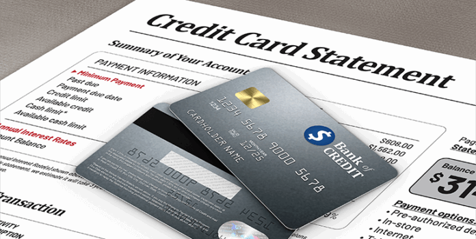 The Ultimate Guide to Outsourcing Print and Mail for Credit Unions a credit card statement with cards laying on top