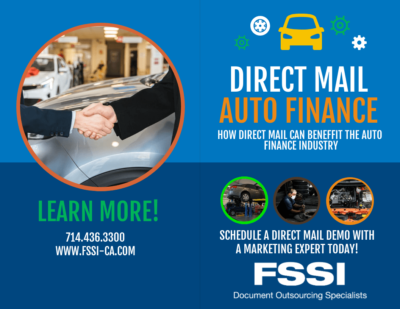 a direct mail postcard for auto finance